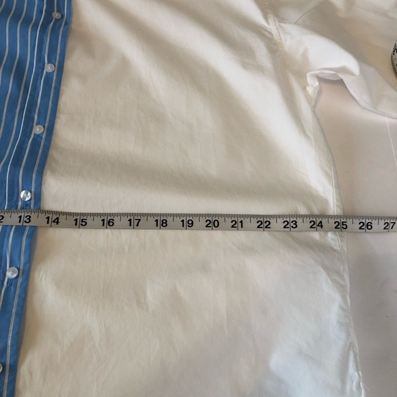 Fantastic Fawn Color Block Collared Button-down Shirt Oversized Striped Small - Picture 11 of 14